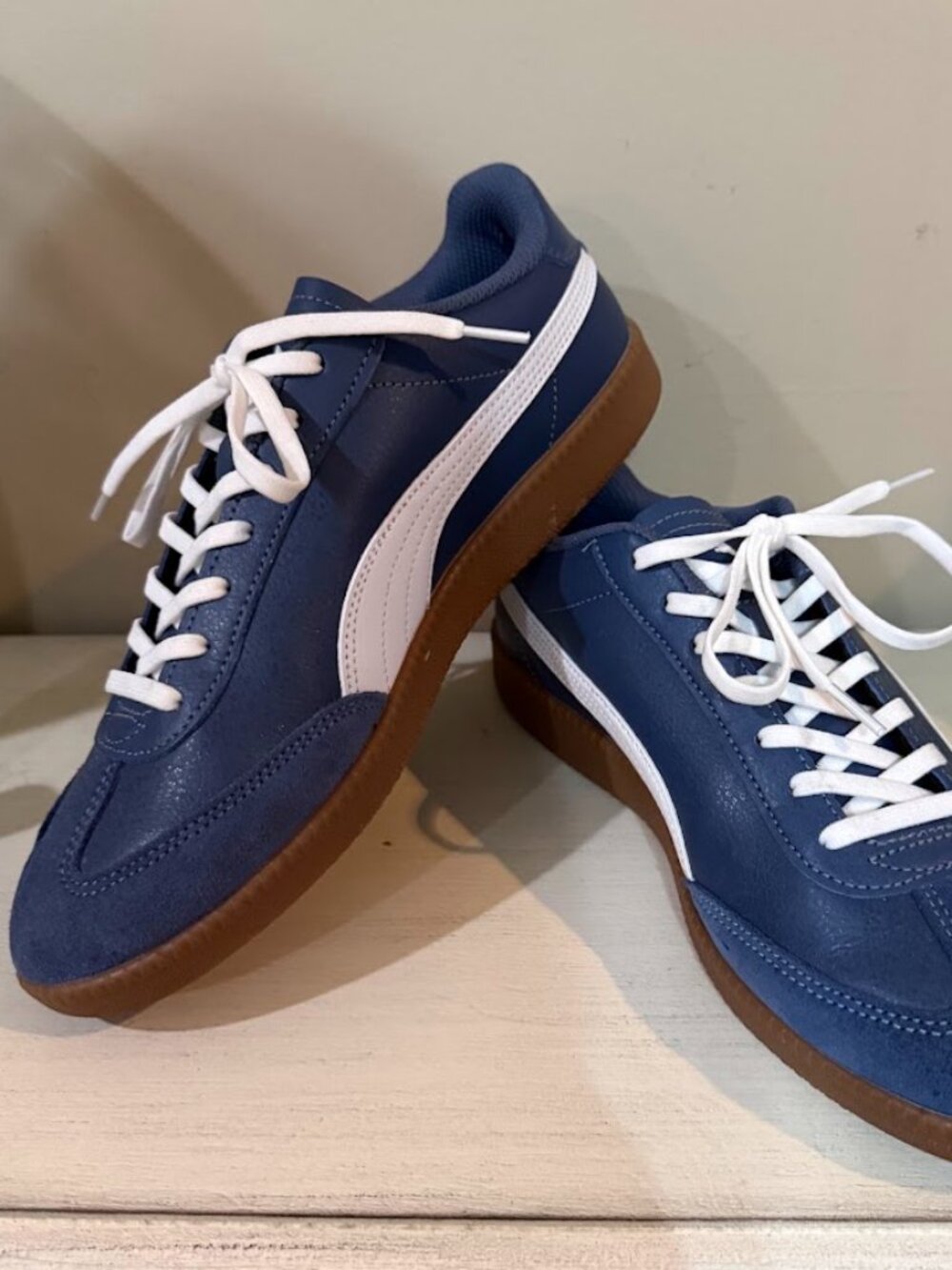 Puma Navy Blue and White Women's Athletic Sneakers
